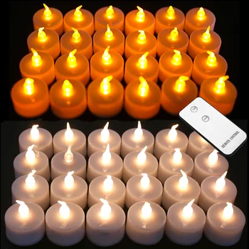 12/24pcs Flameless LED Tealight Tea Candles Wedding Light Romantic Candles Lights for Birthday Party Wedding Decorations 1