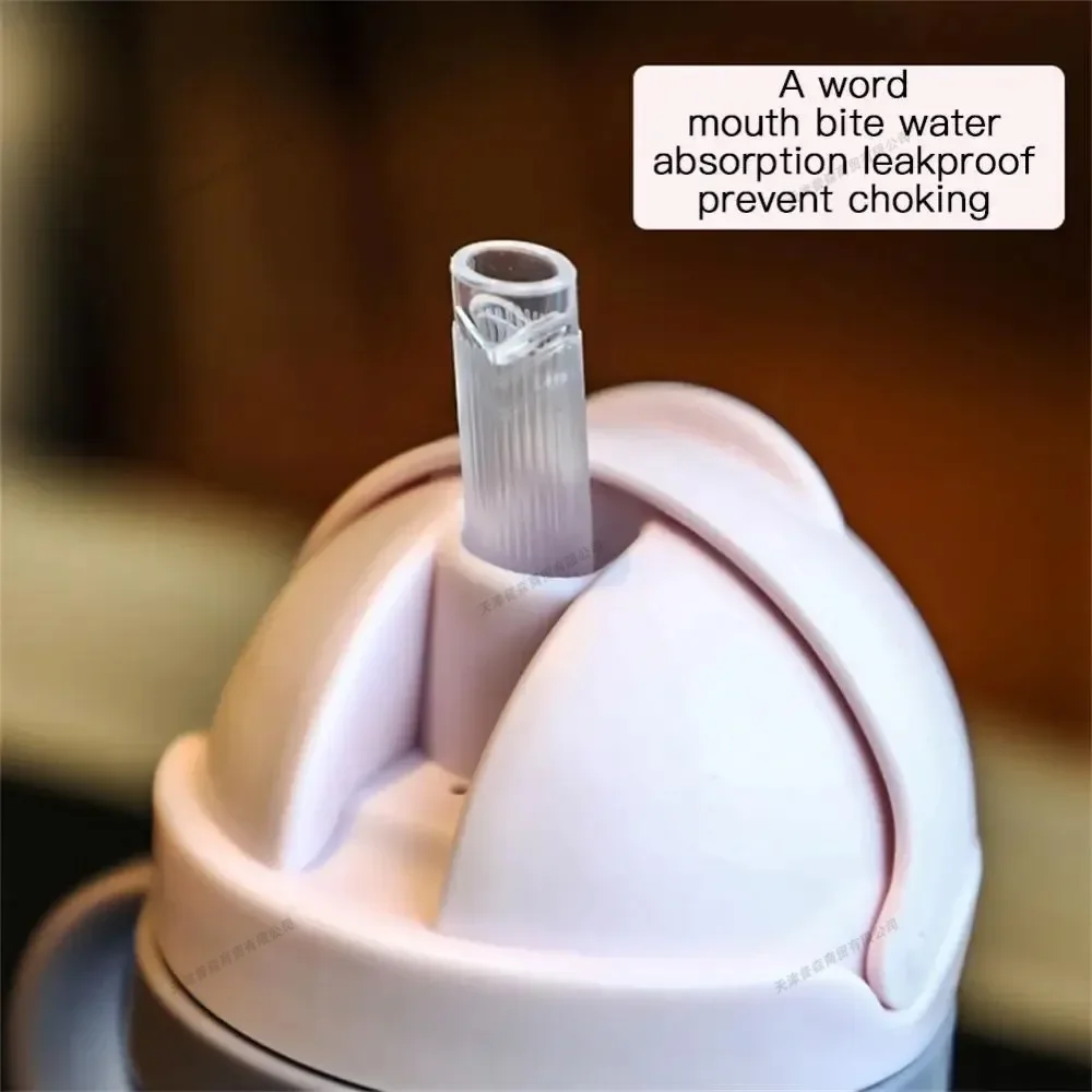 1Pcs Baby Feeding Bottle with Straw Learning Drinking Water Bottle Anti-choking Shatter-resistant Children's Drinking Water Cup