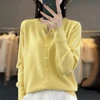2024 New Autumn Winter Women Cardigans Sweater O-neck Spring Autumn Knitted Cashmere Cardigans Solid Single Breasted 3