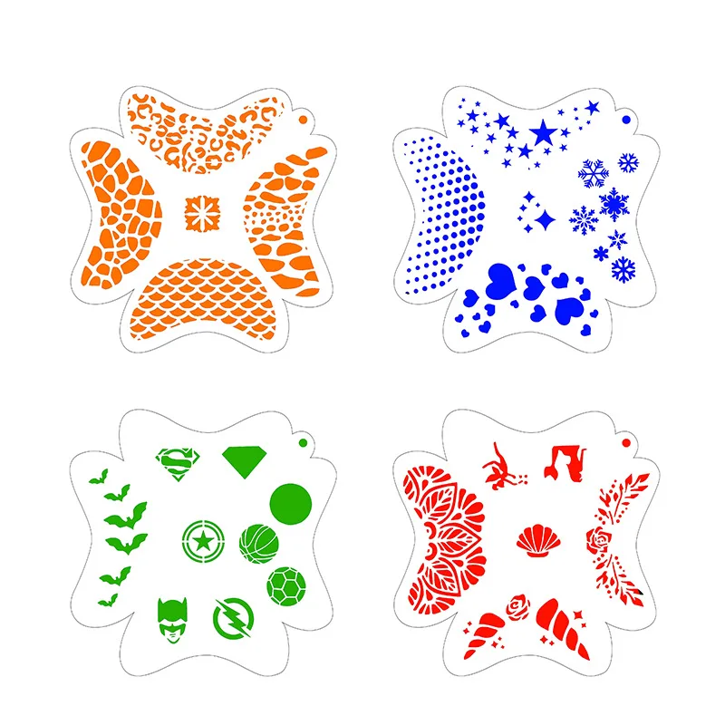 Body Painting Face Art Stencils Reusable Plastics Halloween Birthday Party DIY Makeup Stamps Temporary Tattoos face painting template,henna tattoo stencils