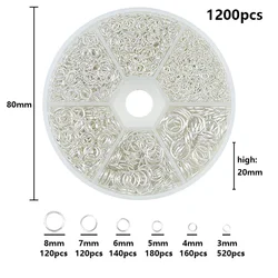 Gold Alloy Open Jump Rings Jewelry Kit for DIY Crafts & Accessories (Silver Color Set)
