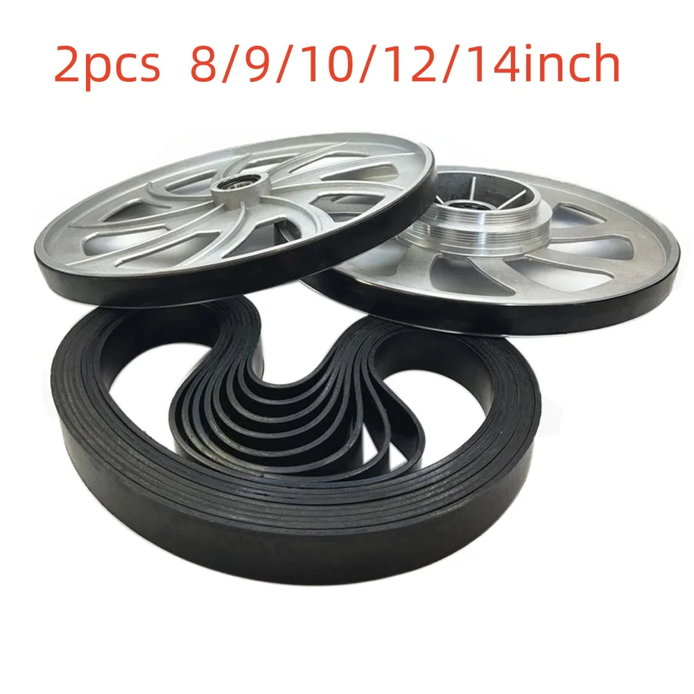 2 Pezzi 8 Pollici Per A Nastro Pneumatici Per Lavorazione Del Legno, Sostituzione Di Pneumatici In Gomma Antiscivolo Per Ruota Per A Nastro 8 Pollici, Senza - Foto 11