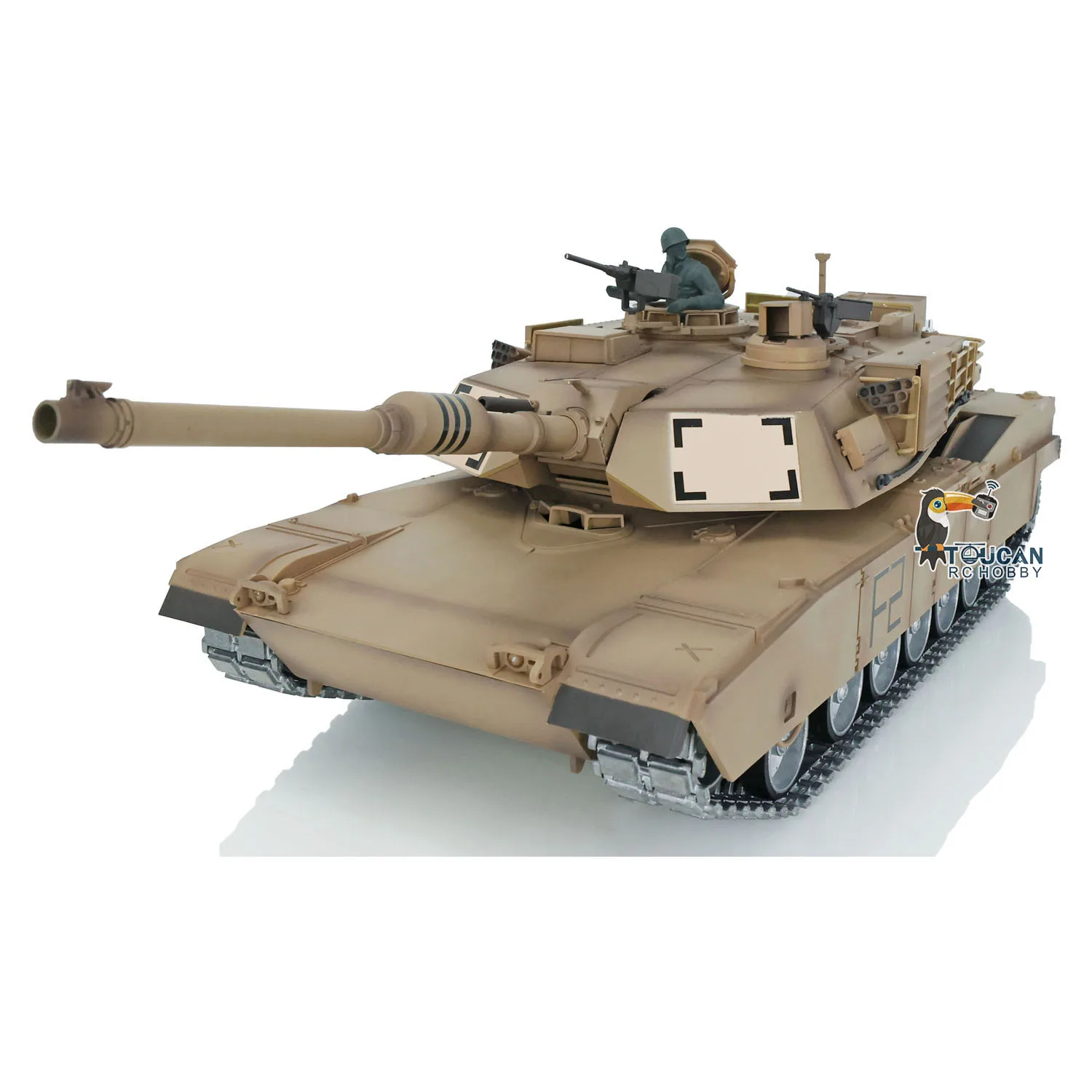 Refitted HengLong Factory 3918 M1A2 Abrams Metal Chassis Plastic Upper Hull RTR RC Tank 360 Turrent Rotating Smodking Effect TH 2