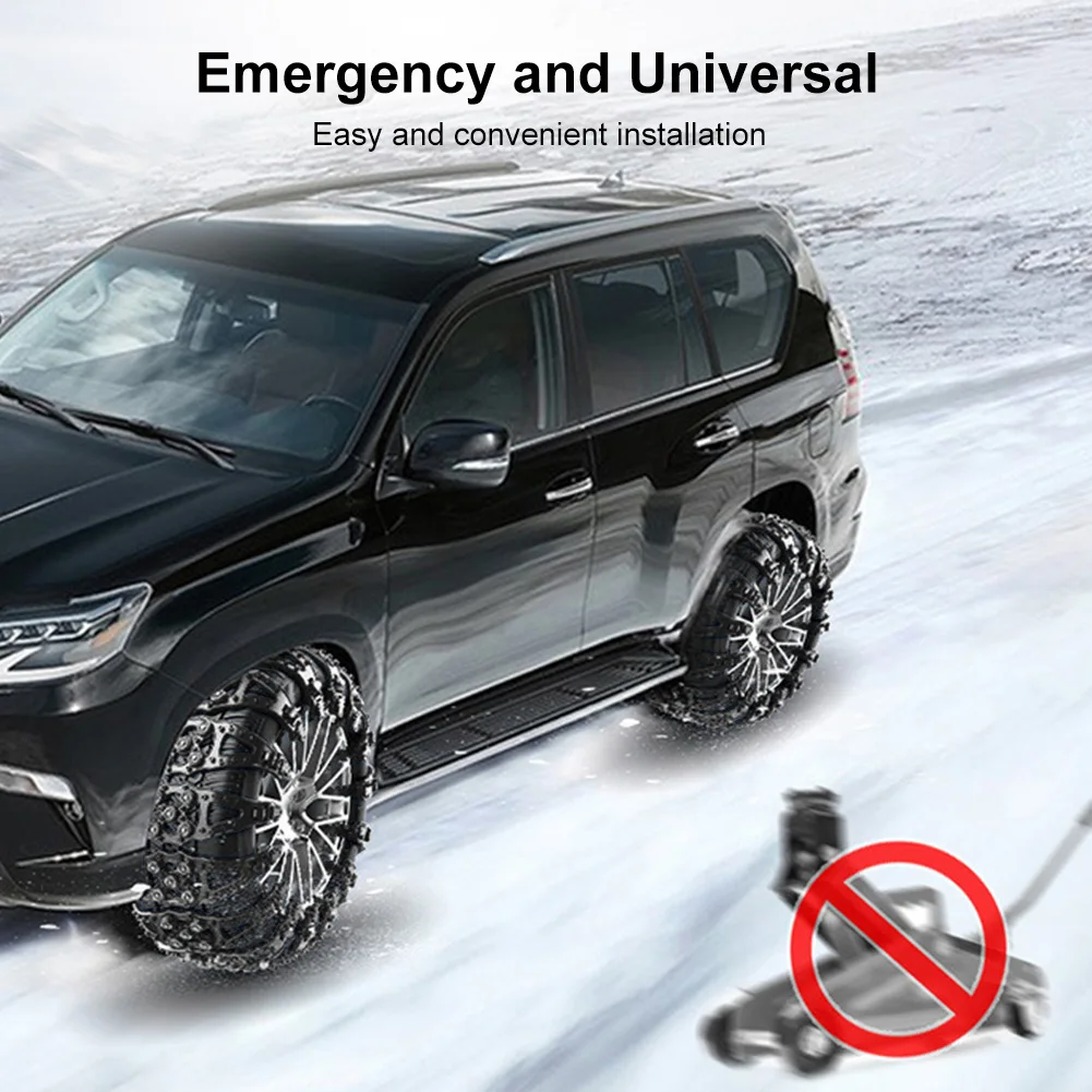 2/4pcs Car Tire Chains Winter Snow Wheels Chain Outdoor Snow Tire Emergency Double Grooves Anti-Skid Chains for 165-275mm