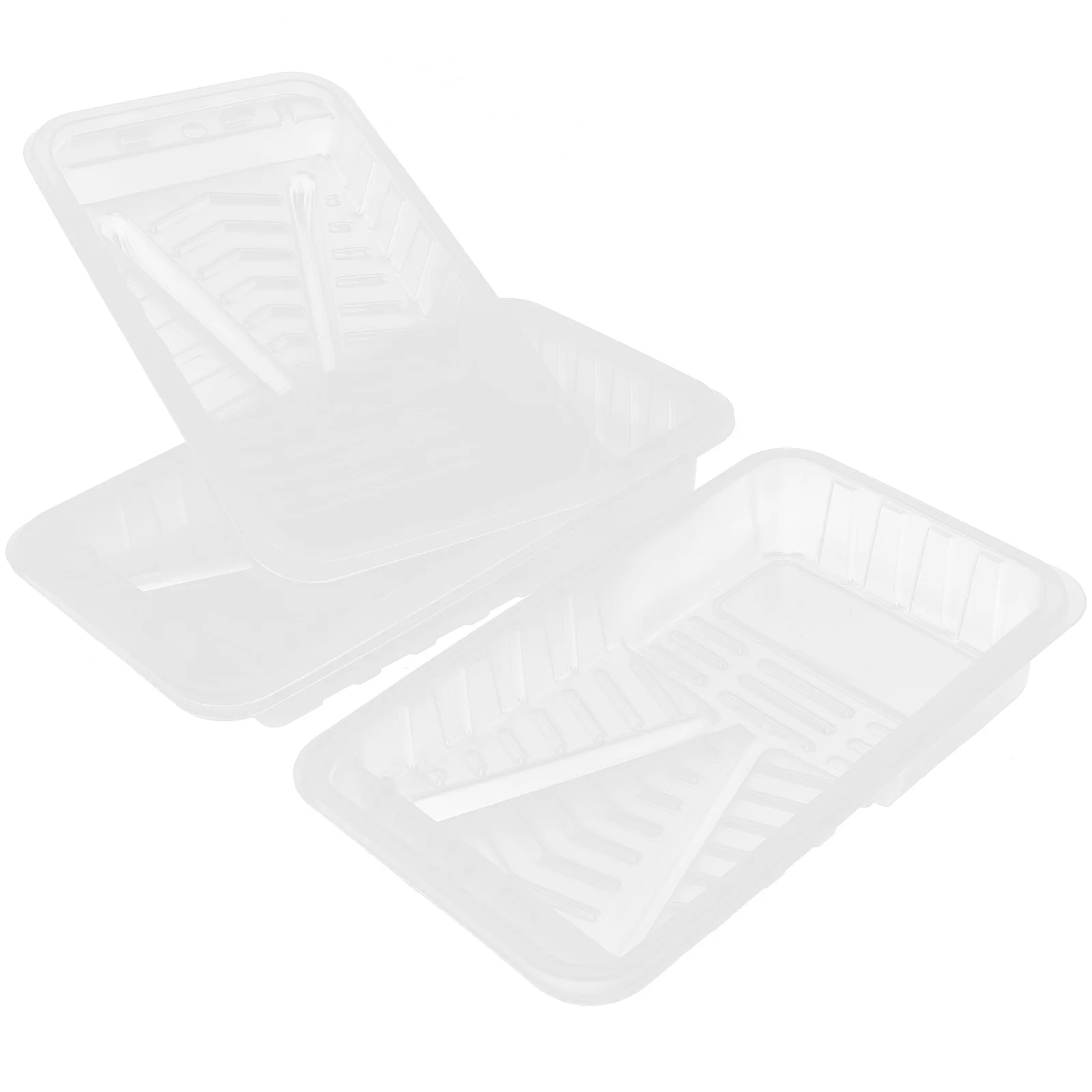 

4 Pcs Paint Tray Liner Replacement Disposable Plates Serving Plastic Pan Brush Latex