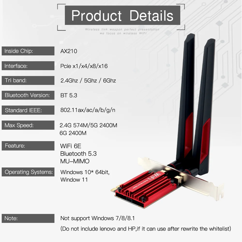 5ghz 802. Adaptador 11ax ac pci express para pc