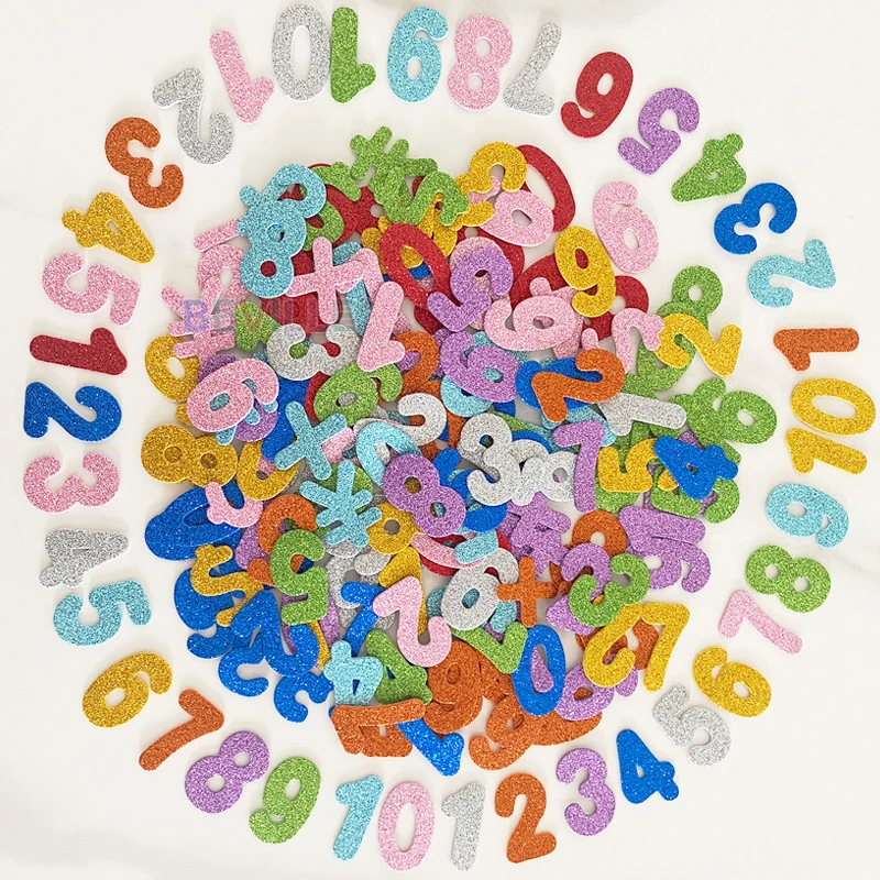 36pcs Numbers Glitter Foam Self Adhesive Stickers For Scrapbooking