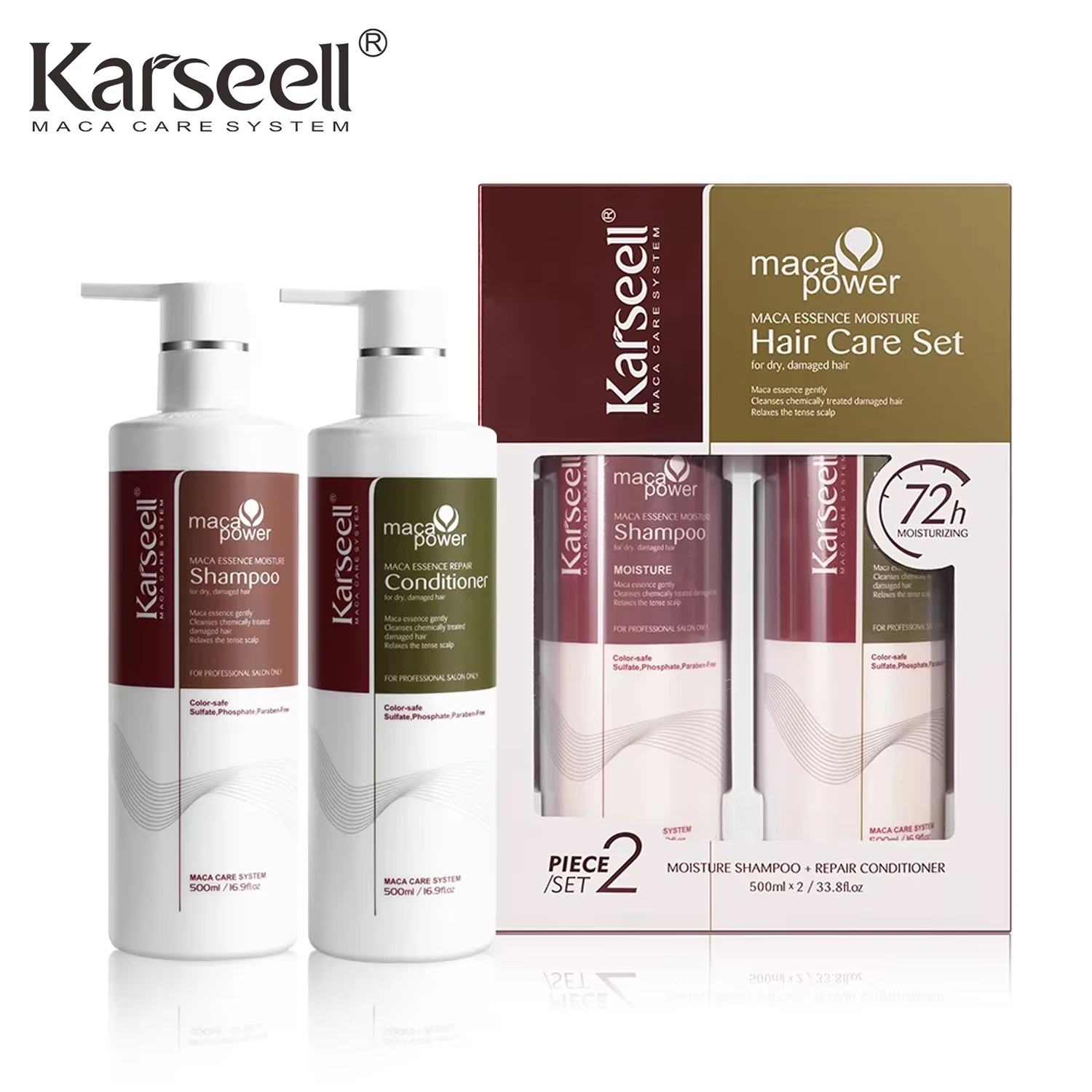 Karseell Trattamento per capelli al collagene Riparazione, shampoo e balsamo per capelli secchi e danneggiati Tutti i tipi di capelli Regalo per la cura dei capelli