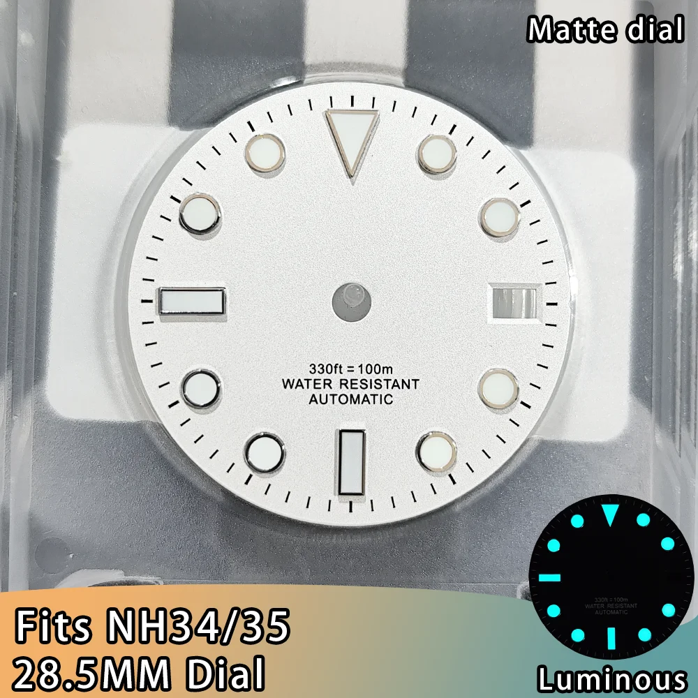 Enhanced White Watch Dial with BGW9 Blue Luminous Feature - 28.5mm