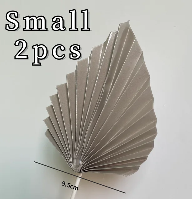 Palm Spear Cake Topper Happy Birthday Palm Leaf Decoration Cake Decorating Wedding Baking Dessert Table Party Favors Small Gray