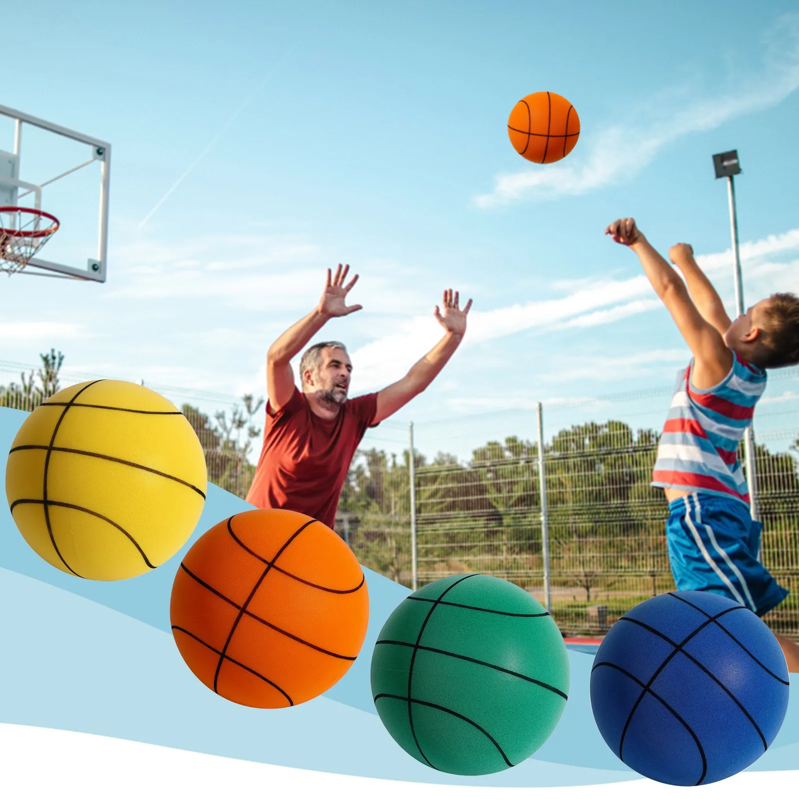 18CM Bouncing Mute Ball Toy Indoor Silent Basketball Baby Foam Toy Silent Playground Bounce Basketball Child Sports Games Gift 4