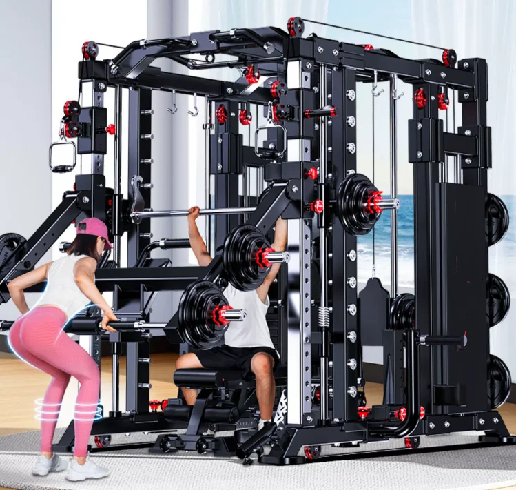 Attrezzatura Completa per Allenamento, Set Integrato di Attrezzi Fitness, Rack per Squat Multifunzionale, Gantry Smith - immagine 2
