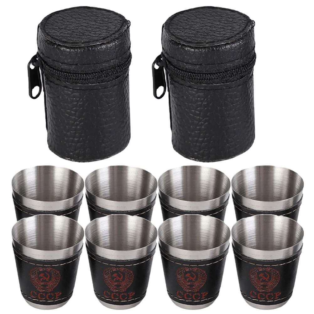 

2 Sets Glass Camping Accessory Steel Cup for Picnic Multifunction Stainless Travel