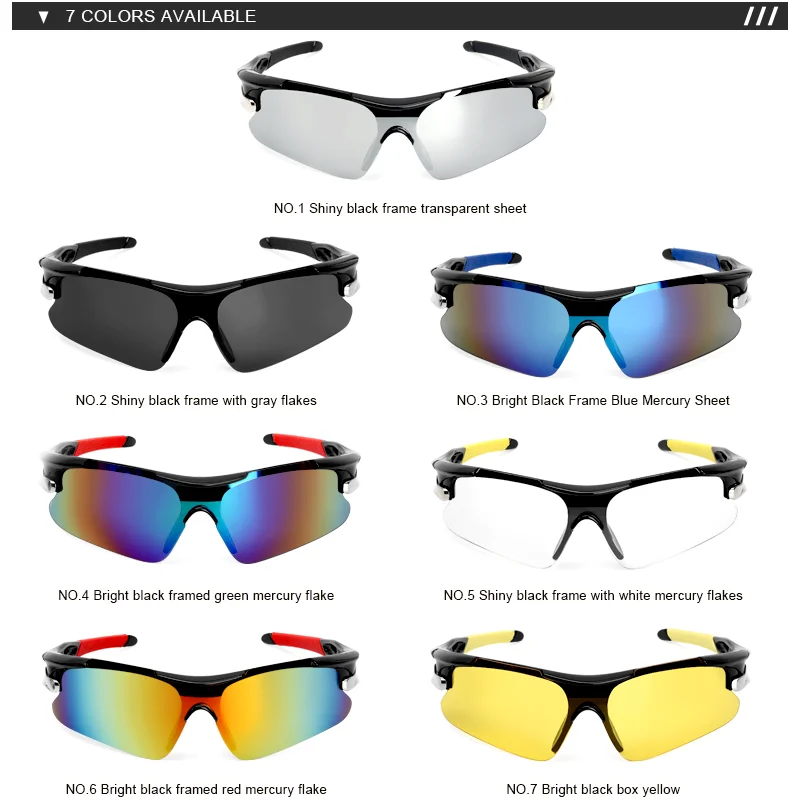 New Cycling Glasses UV400 Multicolor Men's Women Outdoor Sport Riding Windproof Eyewear Goggles MTB Road Bicycle Sunglasses