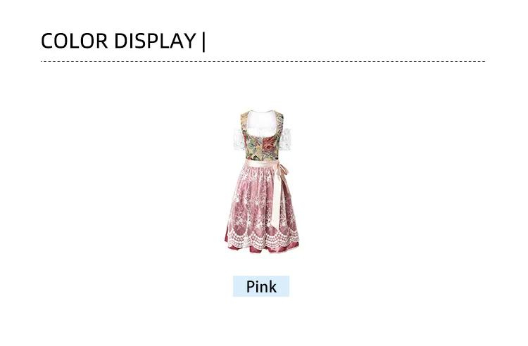Frauen Deutsch Dirndl Kleid traditionelle bayerische Bier garten 3 Stück Oktoberfest Kostüme – Detail 2