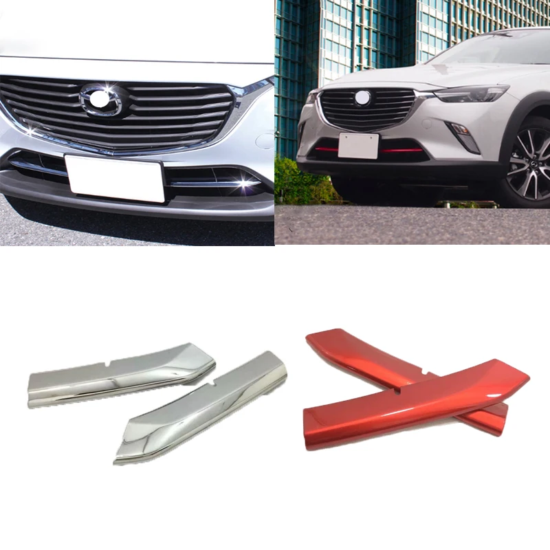 

For Mazda CX3 CX-3 2016 2017 2018 ABS Front Bumper Grille Trims Cover Air-Inlet Grilles Car Accessories Styling Stickers