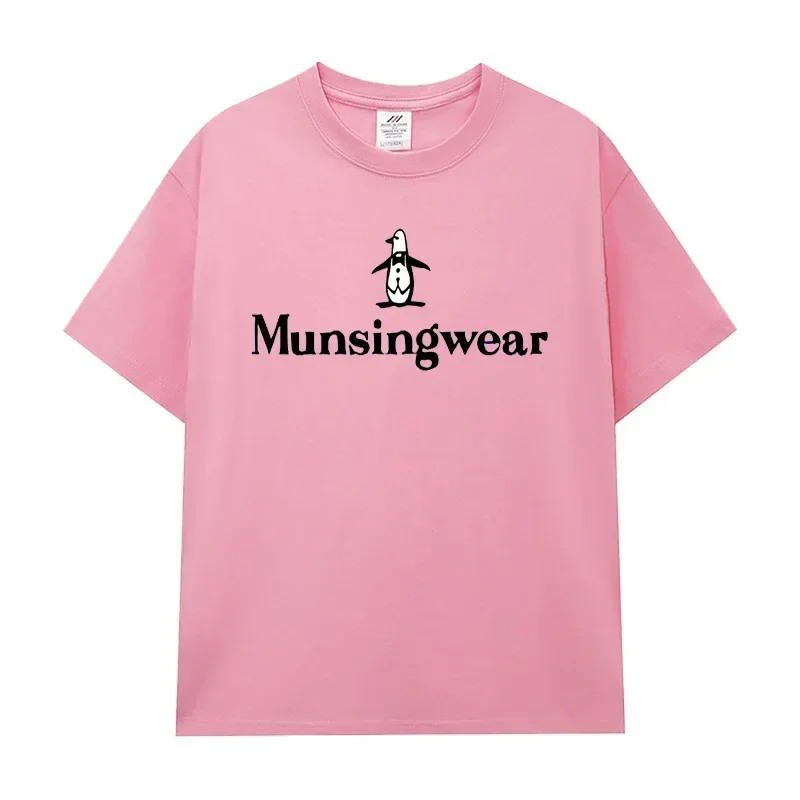 New Cotton Munsing Golf Wear Men's and Women's T-shirtsSolid Color Round Neck Short Sleeved Top Korean Loose T-shirt