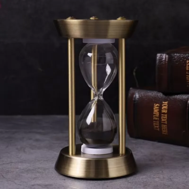 5/10/15 Minutes Hourglass Sand Clock Watch Nordic Retro Metal Timer Sandglass Office Home Decoration Ornaments Timekeeper Tools Sand Timer Liquid Hourglass Timer Colored Hourglass