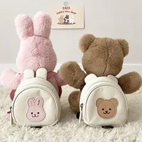 Canvas Baby Backpacks Kindergarten School Bag Bear Bunny Korean Anti-lost Kids Bags for Girls Boys Children Backpacks for Travel 2
