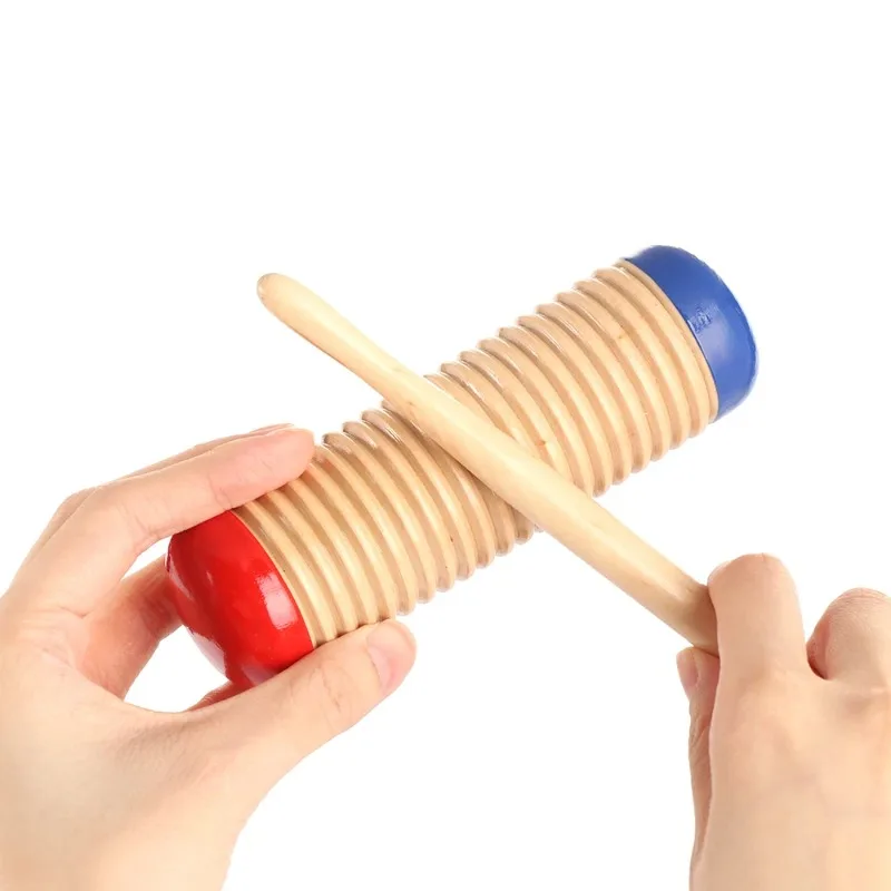 Musical Instrument Rhythm Toy Wooden Guiro Music Toy for Baby Kid Child Early Educational Toys Tool Percussion with Mallet