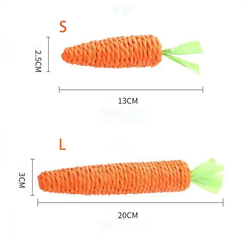 Carrot-Shaped Cat Chew Toy with Sound - Durable Paper Rope, Anti-Bite, Teeth Care & Interactive Scratching Toy