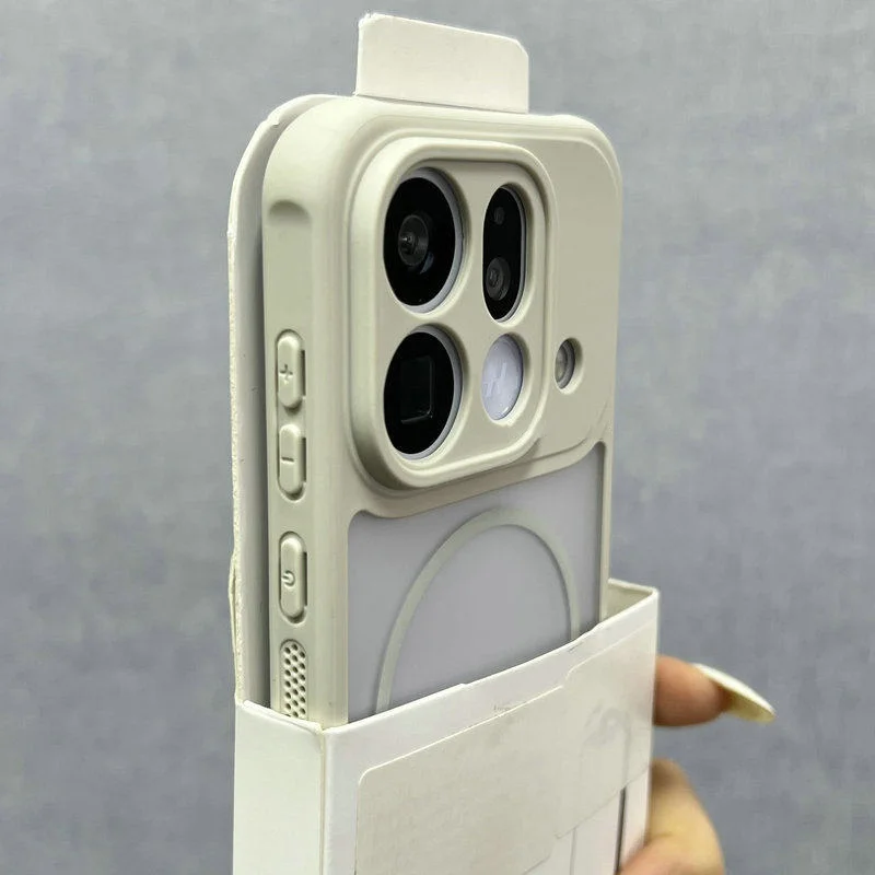 Luxury Frosted Glossy MagSafe-Enabled Transparent Armor Case with Wireless Charging Compatibility