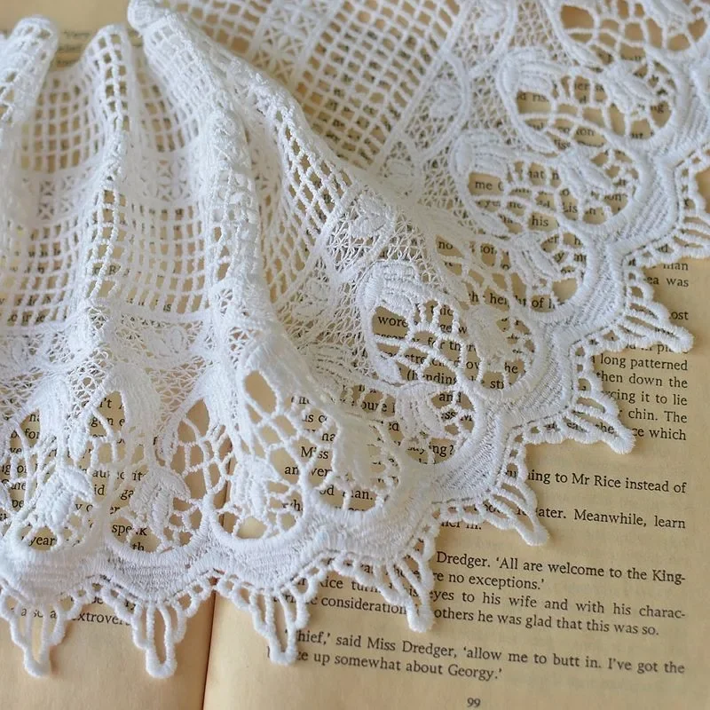 Lace Fabric Chiffon Lace Fabric Lace Decoration African lace fabric DIY 1yard Water soluble Cotton embroidery wide fabrics Wedding Decoration Trim