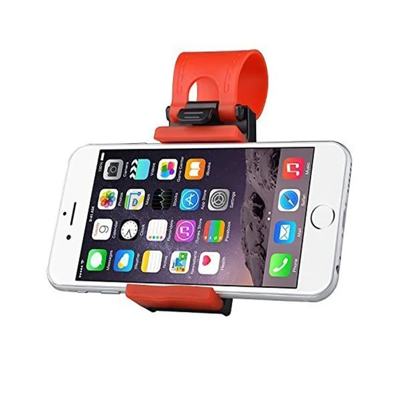 자동차 스티어링 휠 전화 홀더 범용 휴대 전화 스탠드 자동차 스티어링 휠 자전거 클립 마운트 홀더