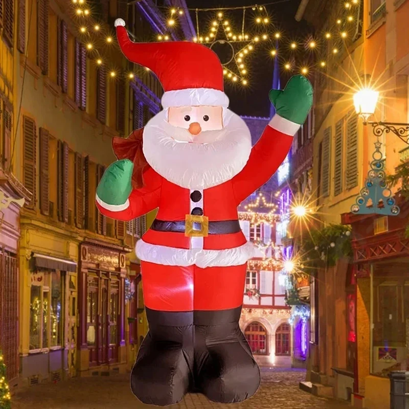 Backpack Santa Claus Christmas Decoration Inflatable Toys With LED Light 1.8M Inflatable Model Holiday Gift Indoor Outdoor Decor 2