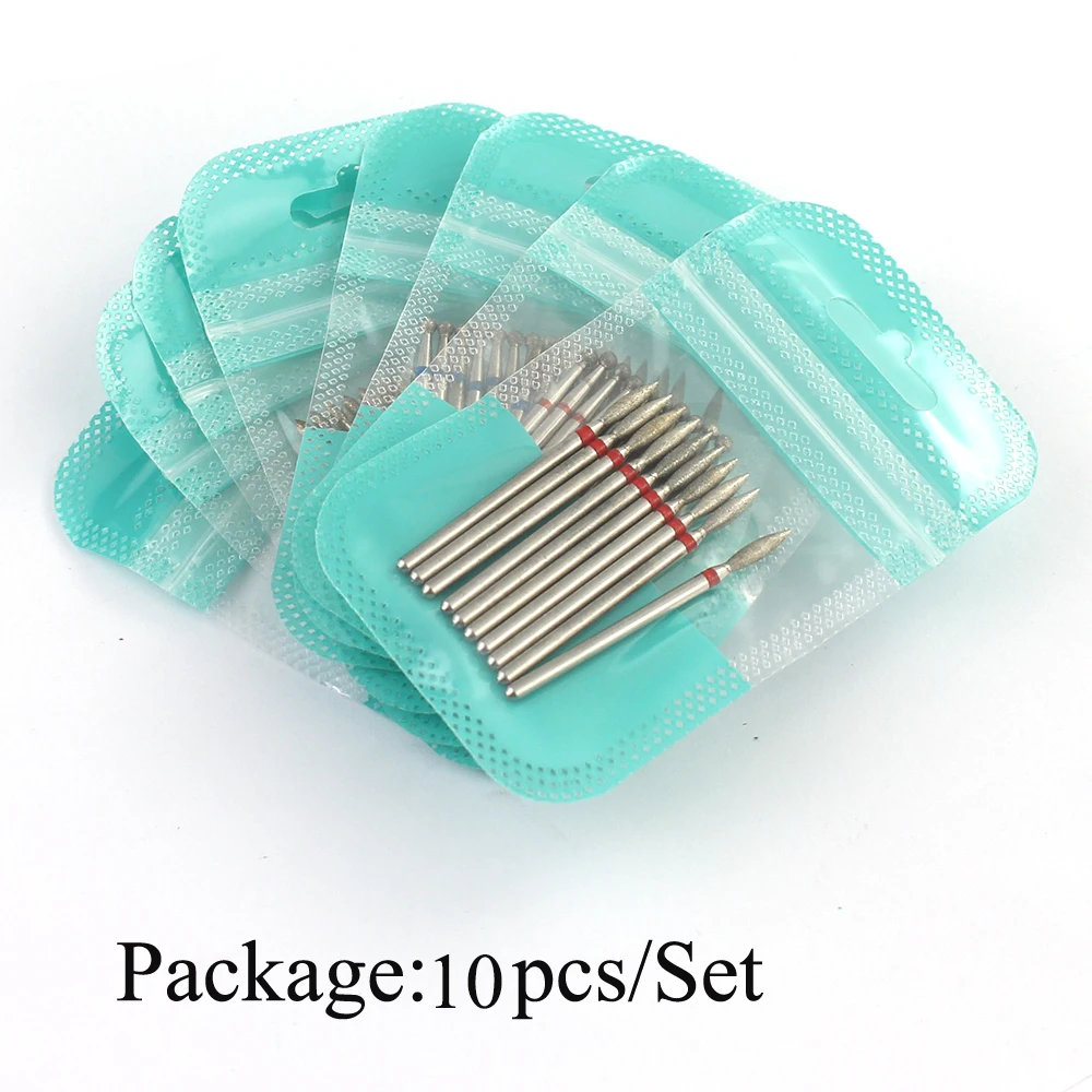 10pcs Diamond Milling Cutter Nail Drill Bits Set For Manicure Accessory Pedicure Eletric Machine Nail Bit Brush Burr Tools 5