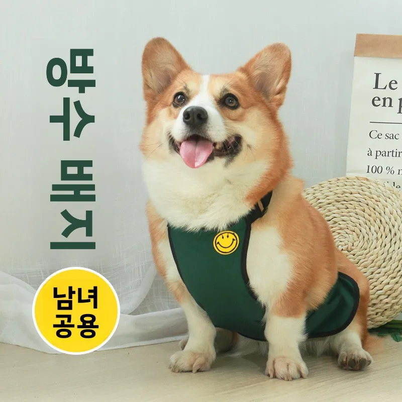 따뜻하고 방수되는 강아지 우비, 배 보호 기능이 있는 가디건 스타일 애완동물 옷, 코기 강아지 가을 겨울용
