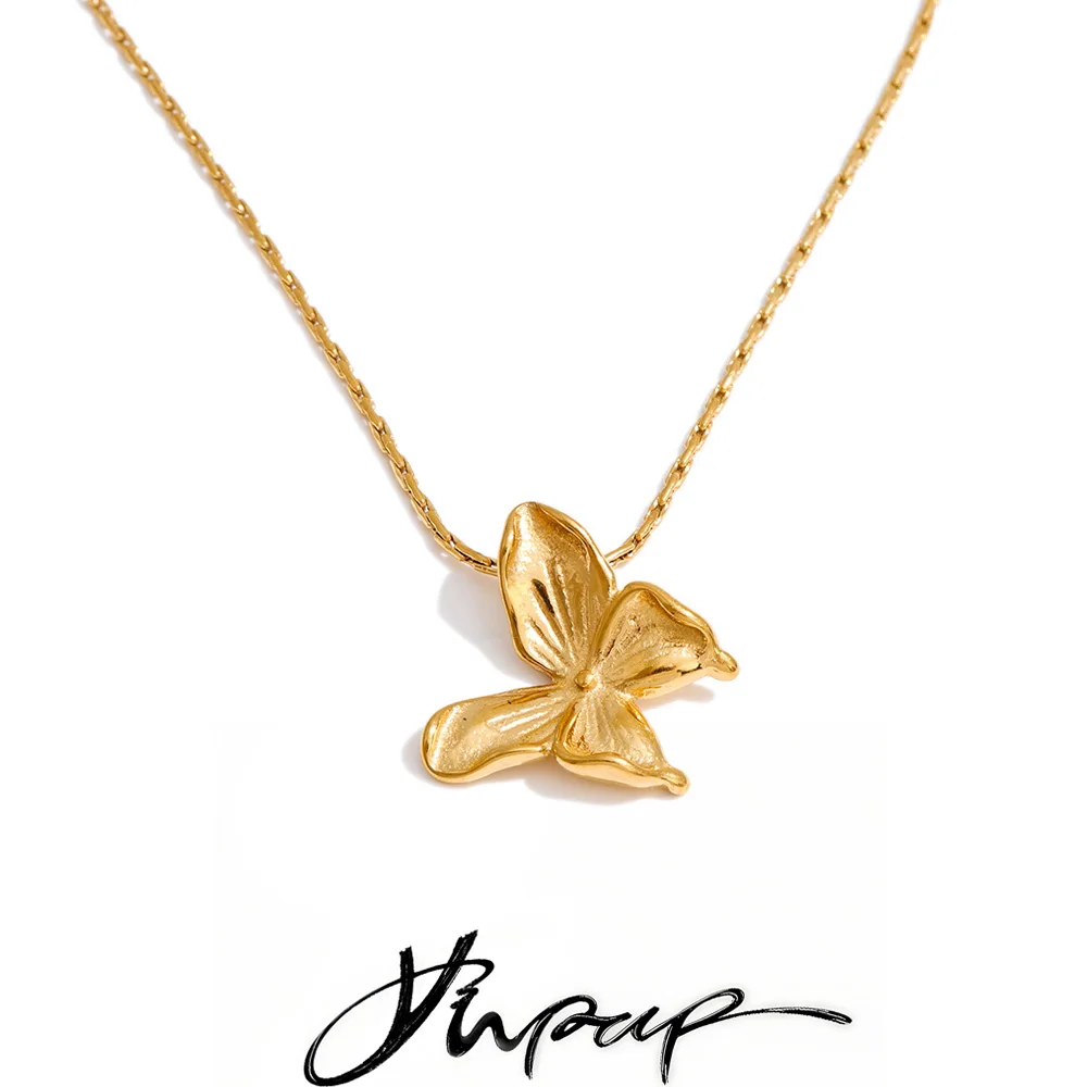 Yhpup Pendant 18K Gold Color PVD Plated Jewelry