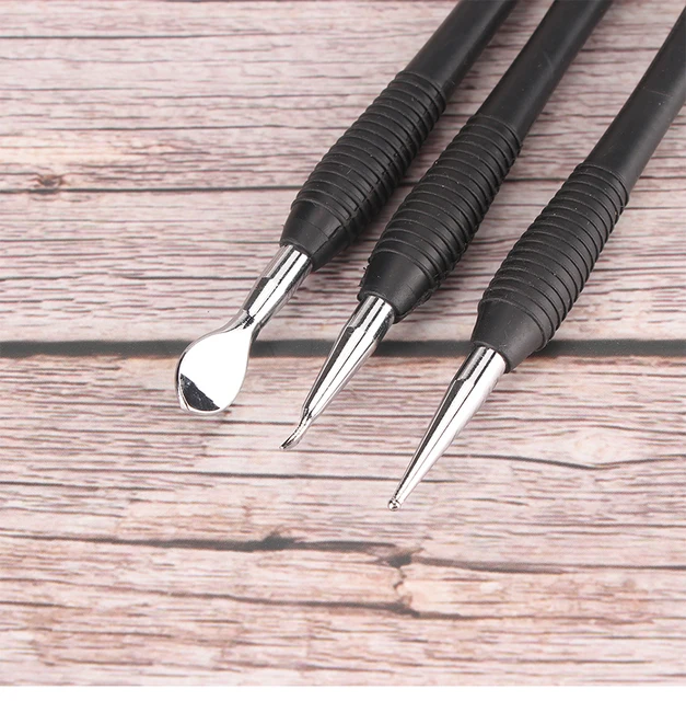 Set 3 Utensili Per Lavorazione Pelle - Cucchiai E Cono Per Intaglio E Modellatura - Foto 11
