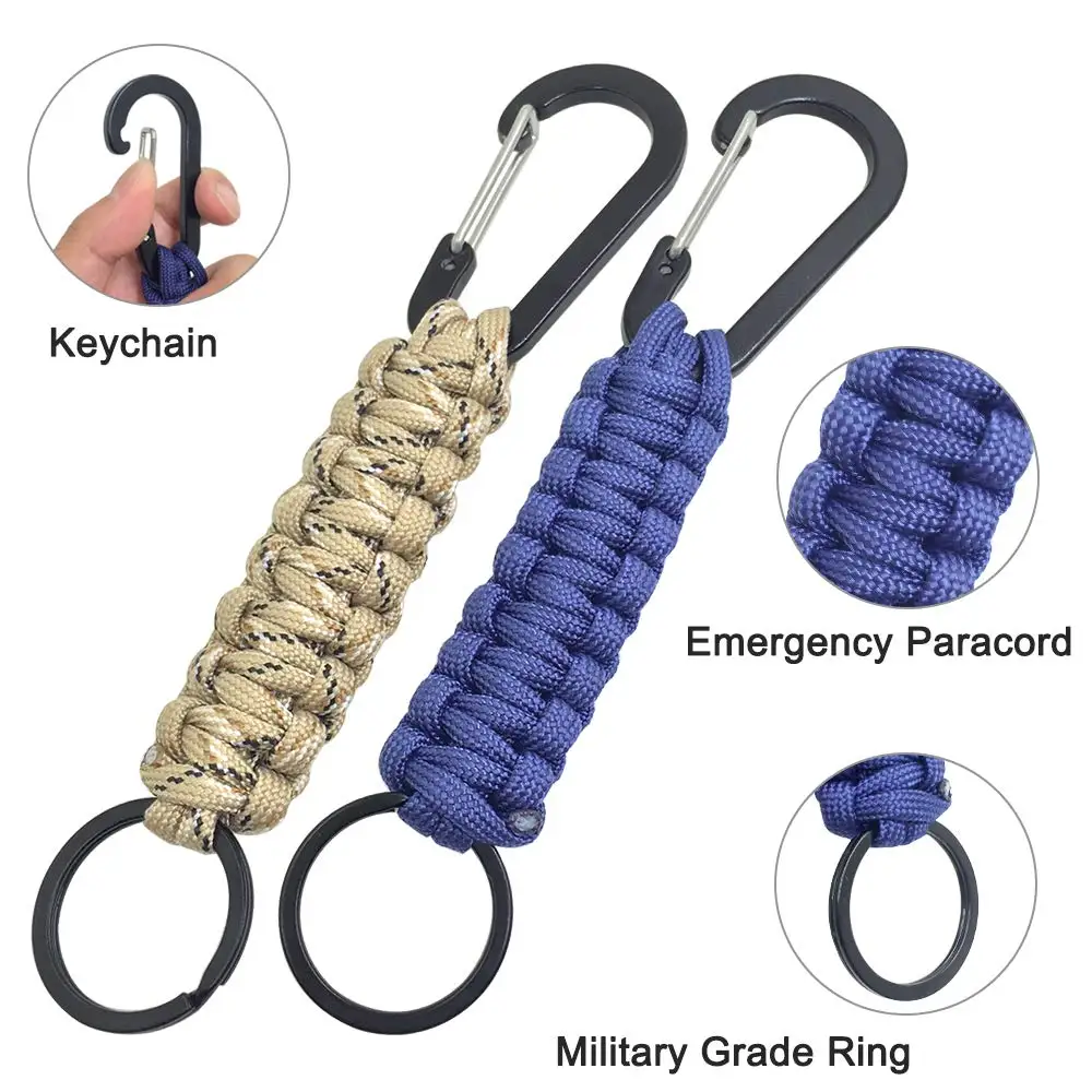 Runyu 12 Piezas Paracord Llaveros Con Mosquetón Clip De Gancho De Anillo De Cordón Llavero En Paracord Llavero De Cuerda Trenzada Para Llaves Mochila Camping Senderismo