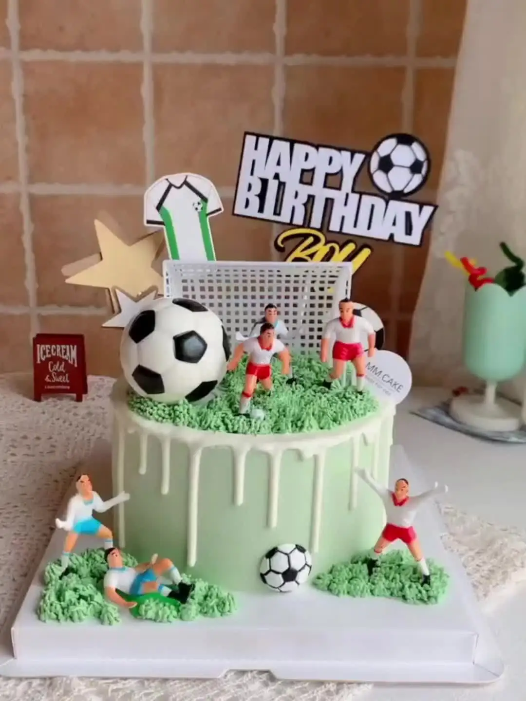 Voetbal Verjaardagstaart Topper Jongen Feest Voetbal Verjaardag Decoratie  Jongen Happy Birthday Cake Topper Man Sport Trofee Cake Decor - AliExpress, image size:1080x1440
