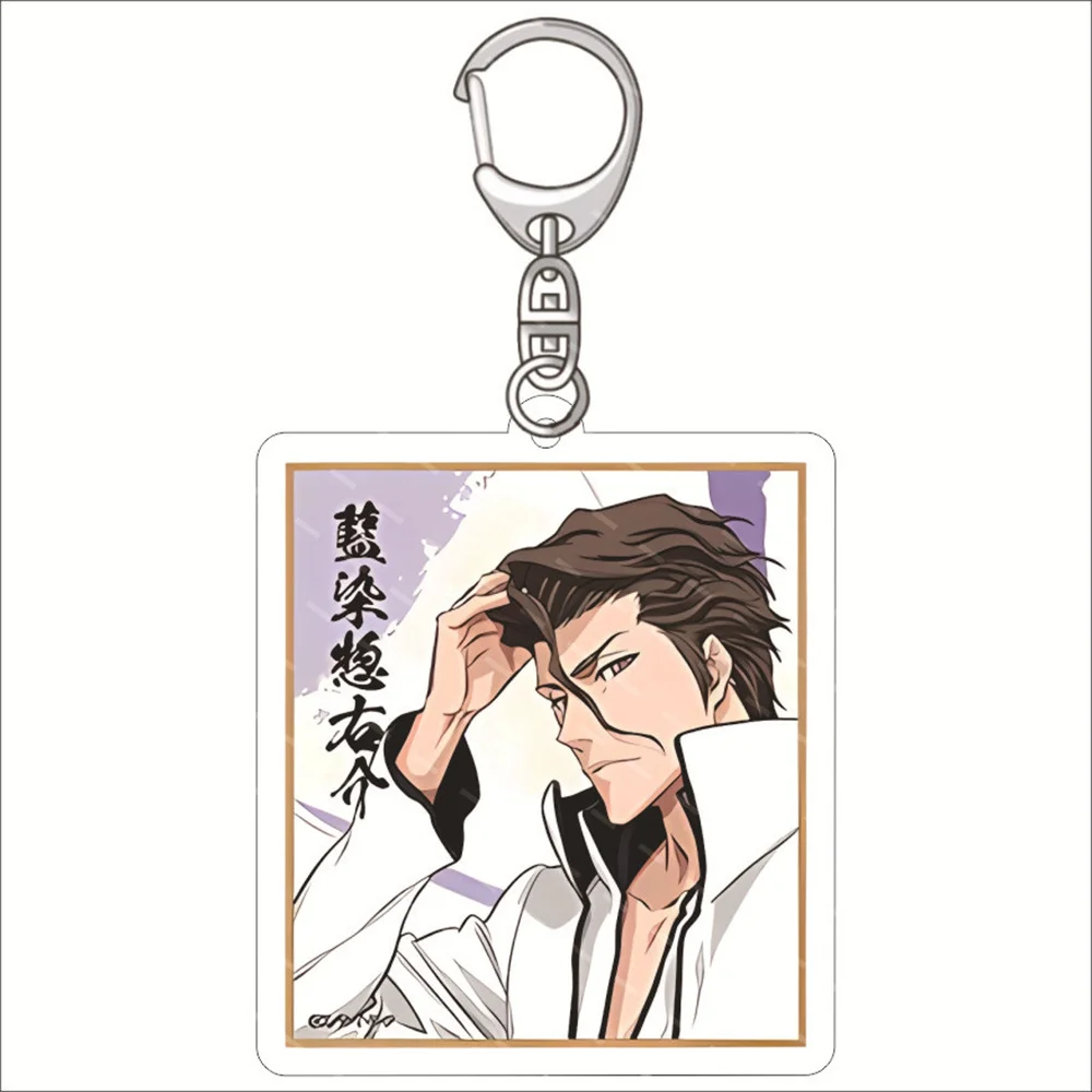 Beliebte Anime Bleichmittel die Blut Kriegs führung Acryl Schlüssel bund Kurosaki Ichigo Kuchiki Byakuya Aizen Sousuke Anhänger Schlüssel ring Serie – Detail 4