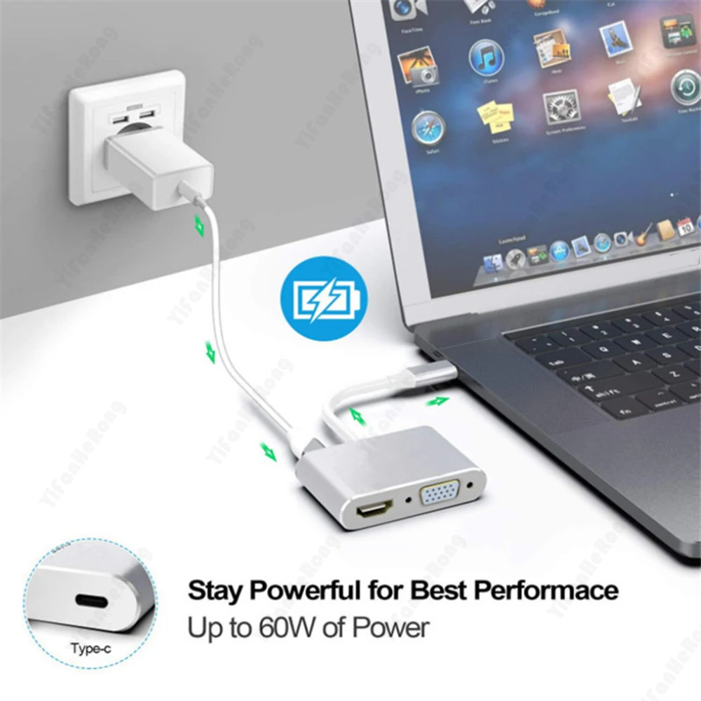 CŸ to HDMI ȣȯ VGA , ƺ    Ʈ  PC TV ޴ CŸ Ȯ, USB3.0 , 4K