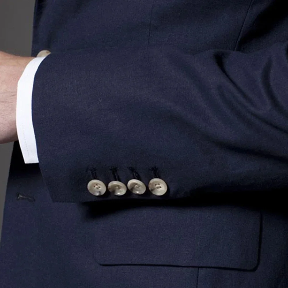 2024 Dark Blue Fashion Business Suits For Men Smart Casual Slim Fit Blazer Hombre High Quality Custom 2 Piece Set Costume Homme