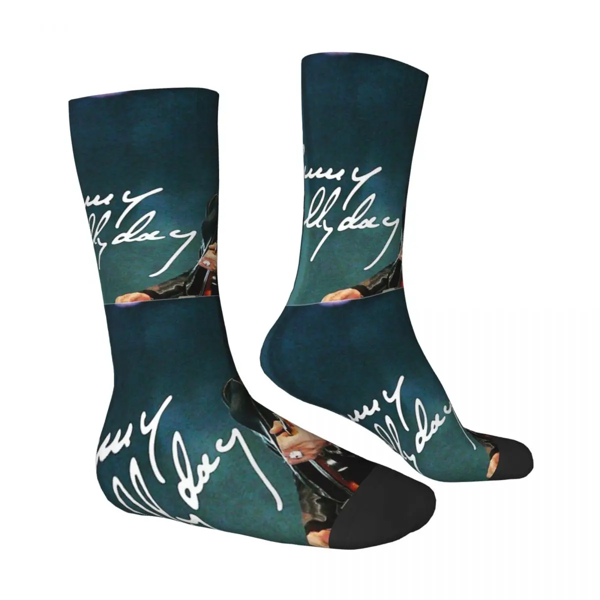 조니 Hallyday 록 음악 프랑스 가수 제한 액세스 남성 여성 양말 사이클링 참신 봄 여름 가을 겨울 스타킹