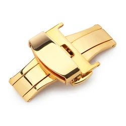 Elegant Polished Stainless Steel Butterfly Clasp (18mm - gold)
