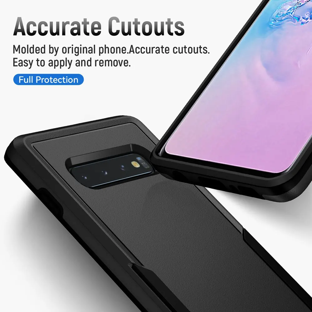 Shockproof Dual Layer Hybrid Case - Rugged Hard Cover for Samsung Galaxy S10 Plus