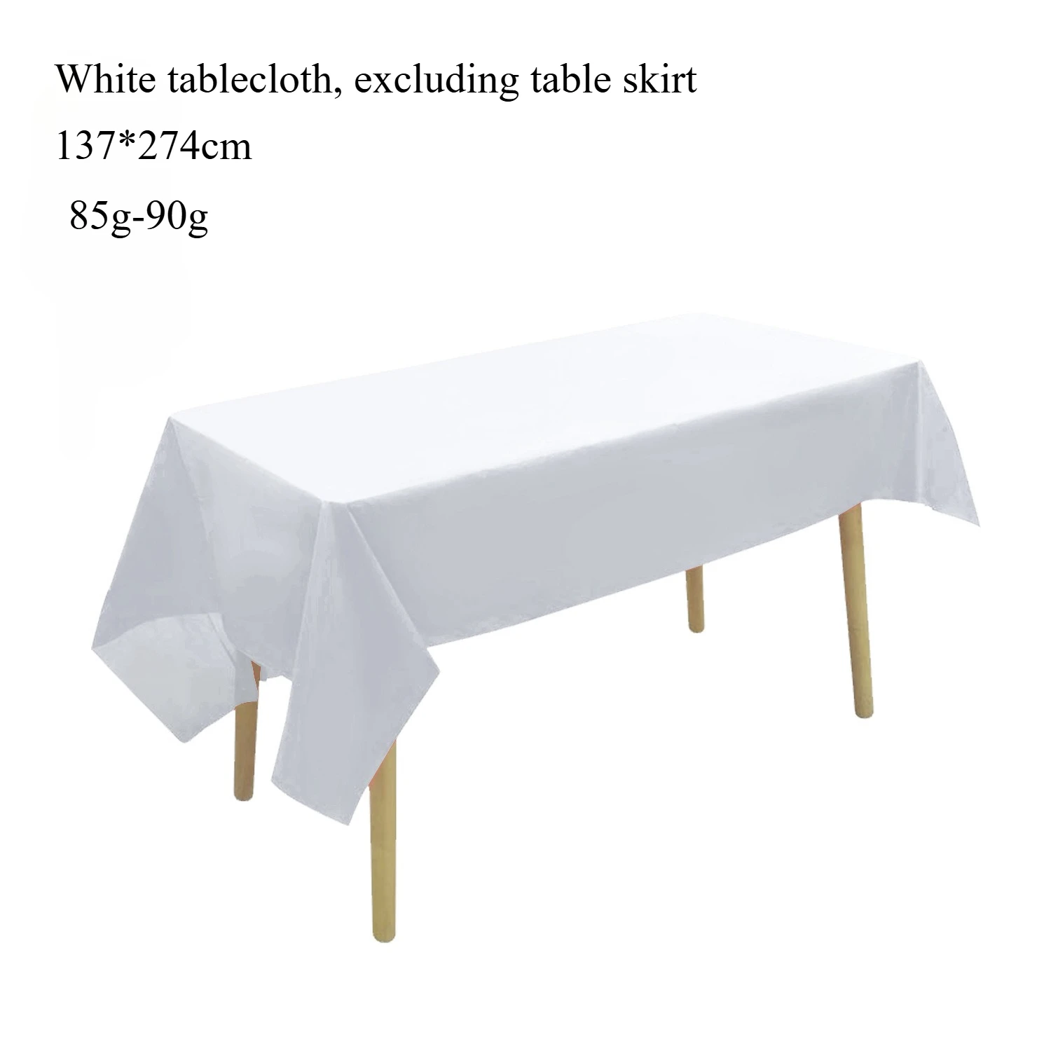 Disposable Solid Color Tablecloth and Skirt Set - Rectangular Paper Cover