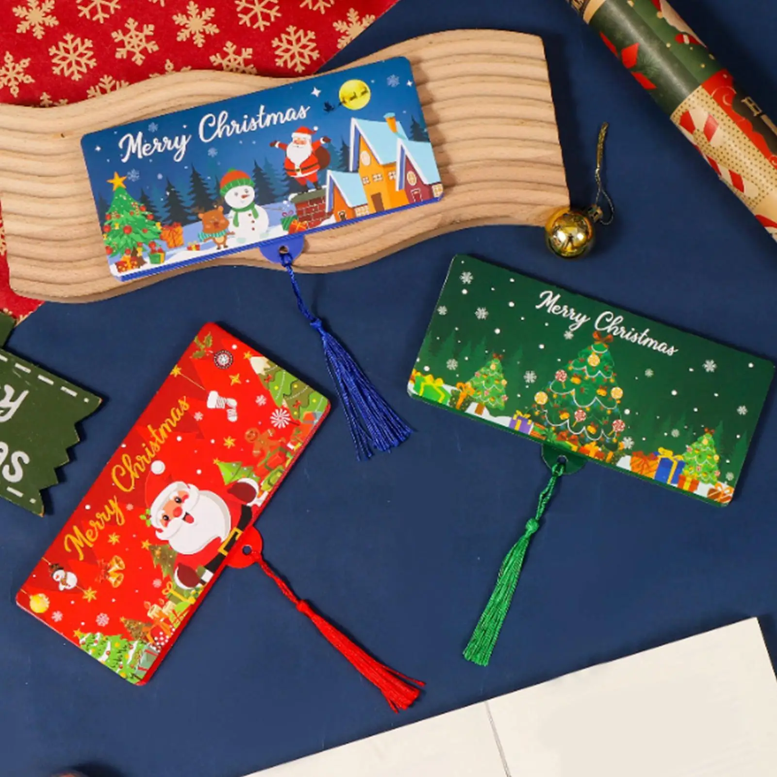 Santa Claus Christmas Money Card Envelope Red Lucky Festive Foldable Cards With Tassle Folding Money Holder Party Favor for kids