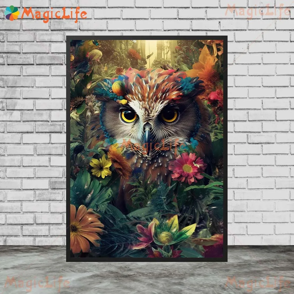 Tropical Animals Flower Flamingo Owl Posters Wall Pictures For Living Room Nordic Poster Wall Art Canvas Painting Unframed