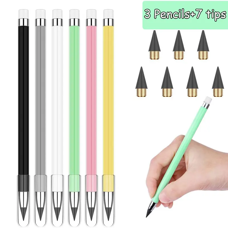 Drawing Set Writing Stationery Drawing Pencils 10pcs Eternal Pencil Set Macaron For Kids Cute Pens Painting Art School Office Supplies Infinity Pencils Tips Stationery