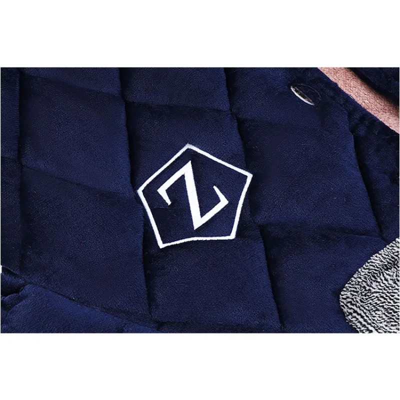 2023 New Sleepwear Men's Winter Coral Velvet Three-layer Cotton Loose Loungewear Thickened Flannel V-neck Warm Homewear Set