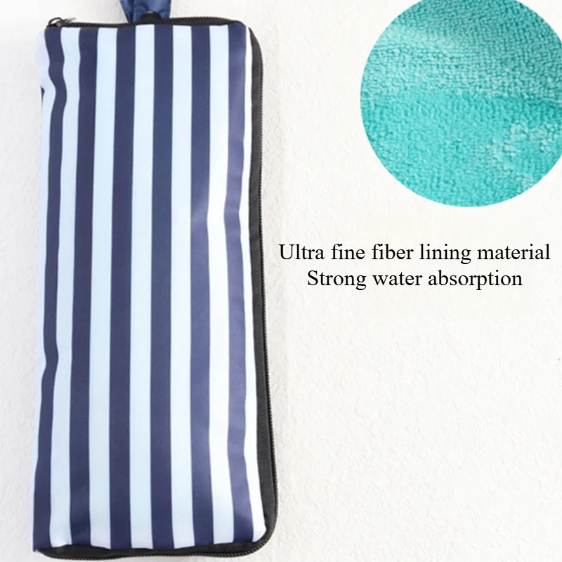 Japanese Waterproof Umbrella Stripe Cover Absorbent Towel Cloth Printed Umbrella Bag Portable Folding Storage Cover