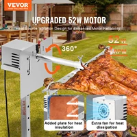 VEVOR 46/56 Inch Electric BBQ Rotisserie Grill Kit Automatic 52W Motor Height Adjustable Universal Roaster Stand 2