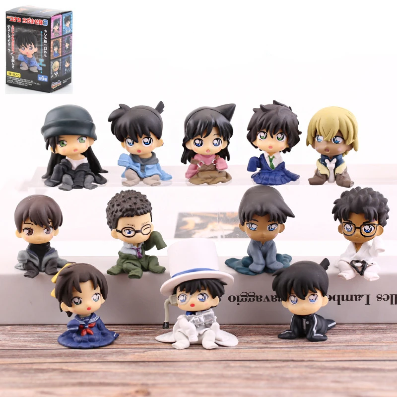 

6pcs Anime Detective Conan Figure Gasha Scotch Shinichi Kudo Toru Amuro Masumi Sera Toys Kawaii Pvc Model Doll Ornaments Gifts