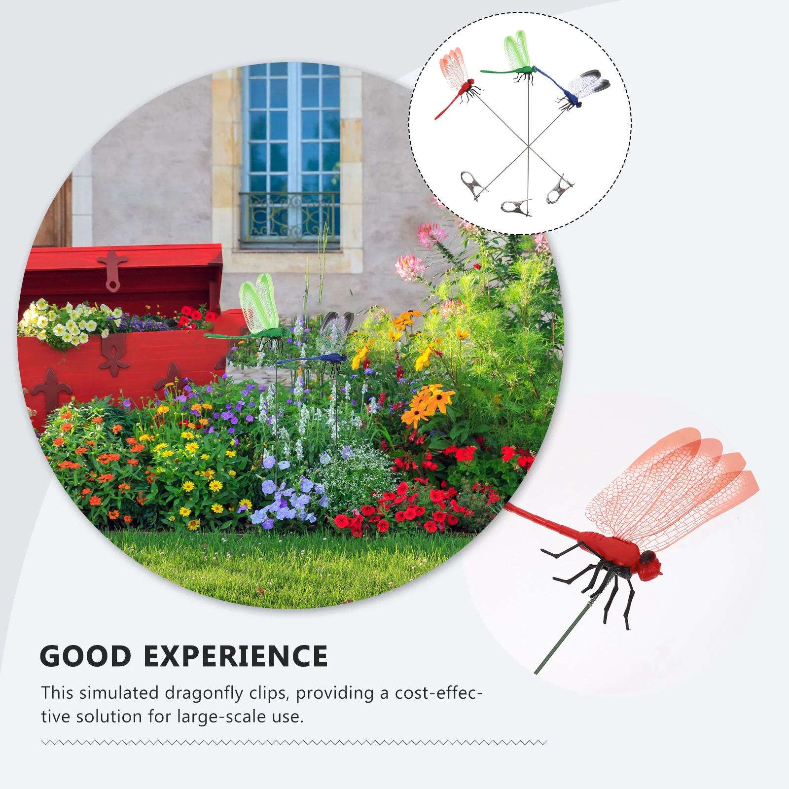 3 Pcs Simulation Dragonfly Clip Outdoor Statue Realistic Decoys Bug Deterrent Decorative Iron Wire Charm Garden, garden art decor,animal sculpture decorations,dragonfly decoration